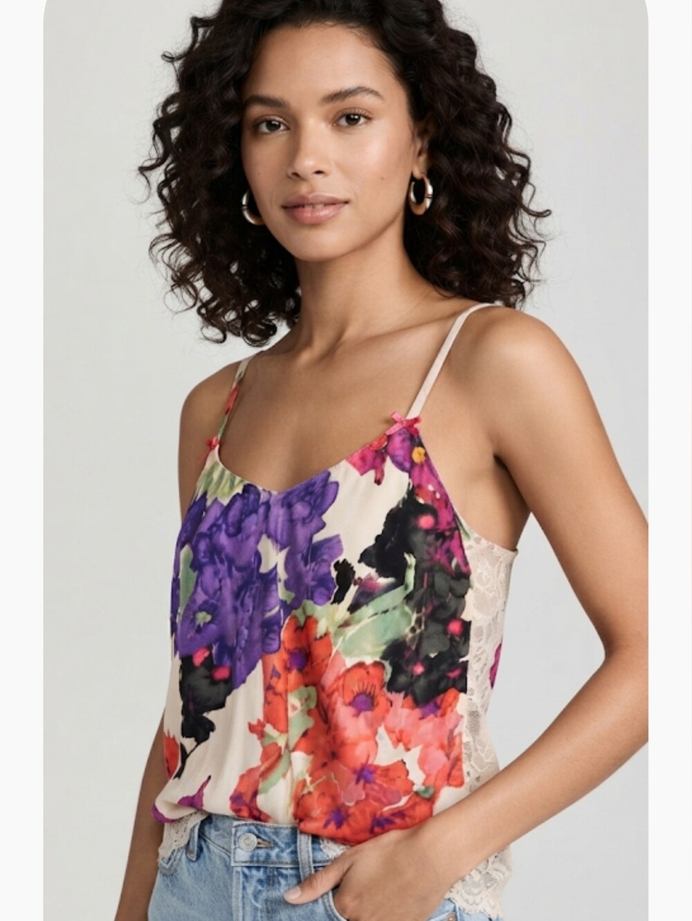 Cacique Floral Print Satin Sleepwear Chemise Size 22/24